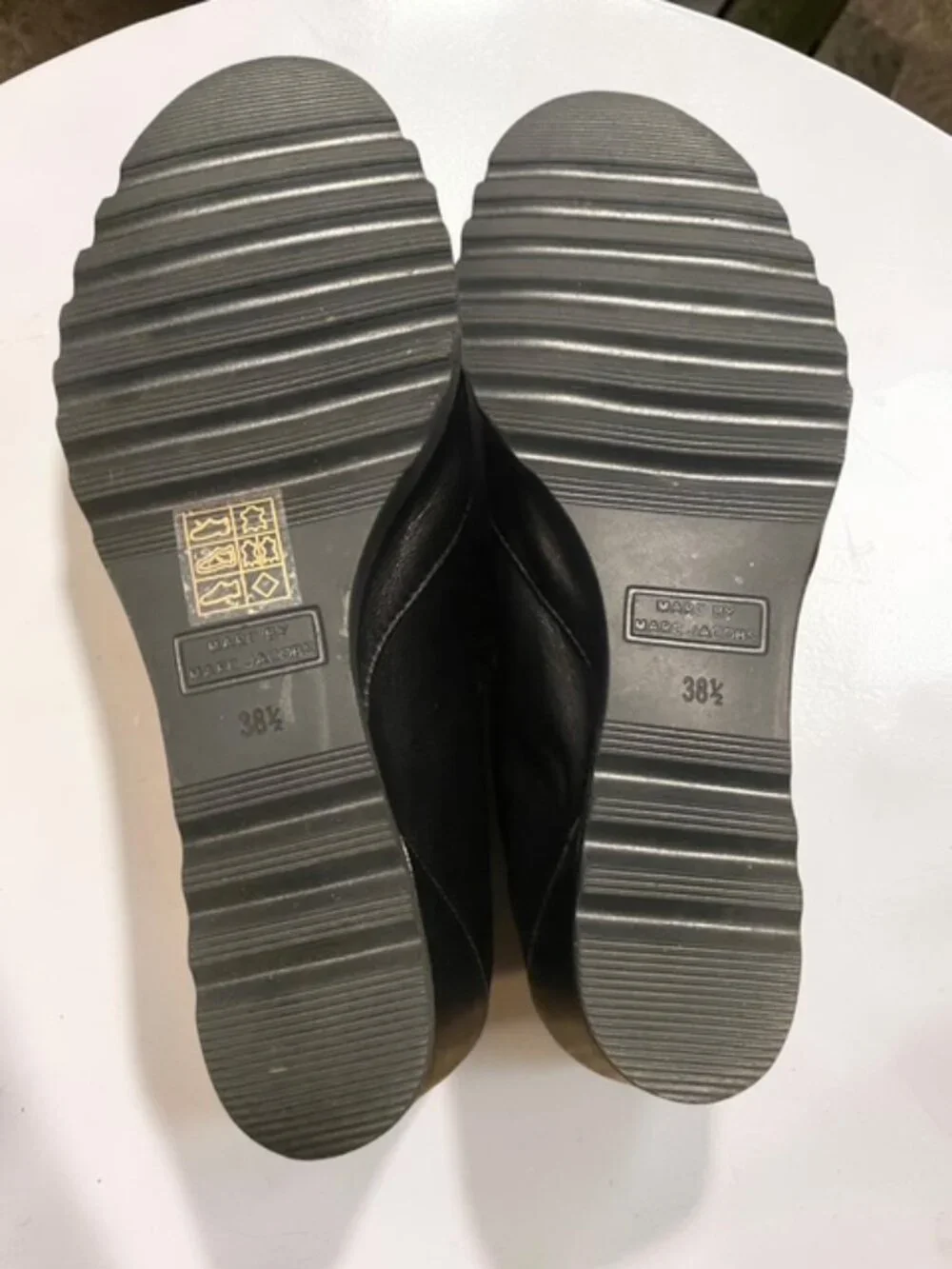 Marc by Marc Jacobs Kit Double Zip Hidden Wedge Boots Black Leather NIB 38.5